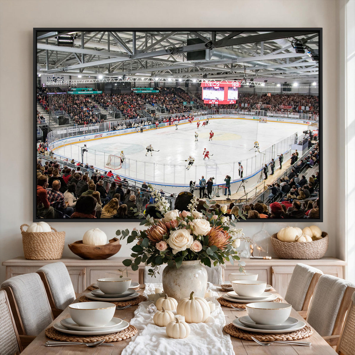 79352-MGV-CV-36X24 - Lausanne Arena Ice Hockey Stadium Wall Art Canvas Print