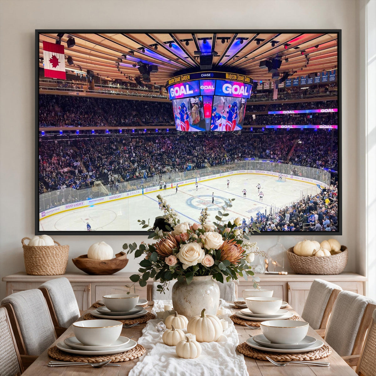 36401-MGV-CV-36X24 - Madison Square Garden New York Rangers Hockey Stadium Wall Art Canvas