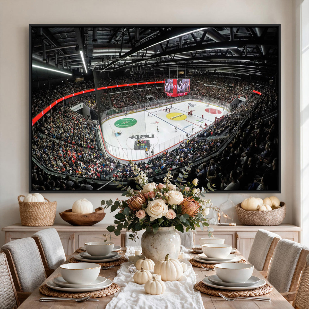 46282-MGV-CV-36X24 - Vaudoise Lausanne Ice Hockey Arena Stadium Wall Art Canvas