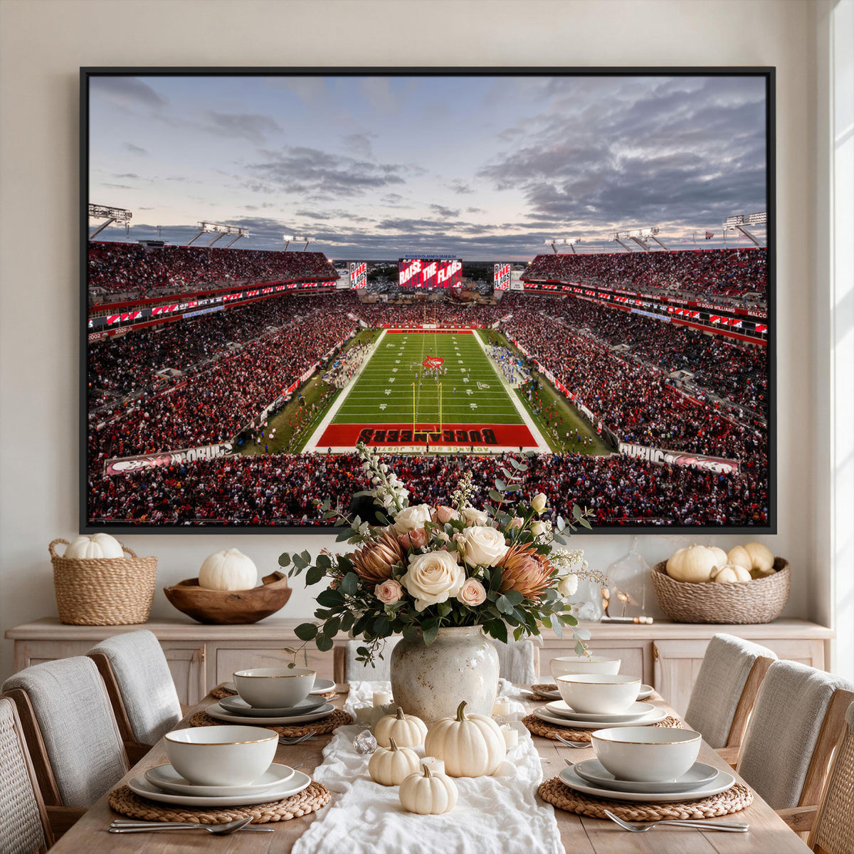 35698-MGV-CV-36X24 - Florida Tampa Raymond James Stadium Wall Art Canvas Print - NFL Football Stadium Print Canvas