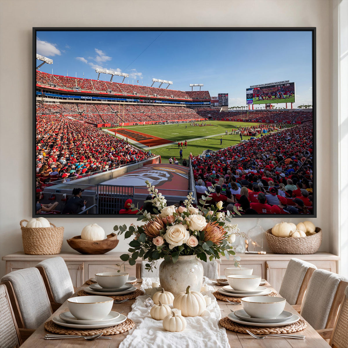 65229-MGV-CV-36X24 - Florida Tampa Raymond James Stadium Wall Art Canvas Print - NFL Football Stadium Print