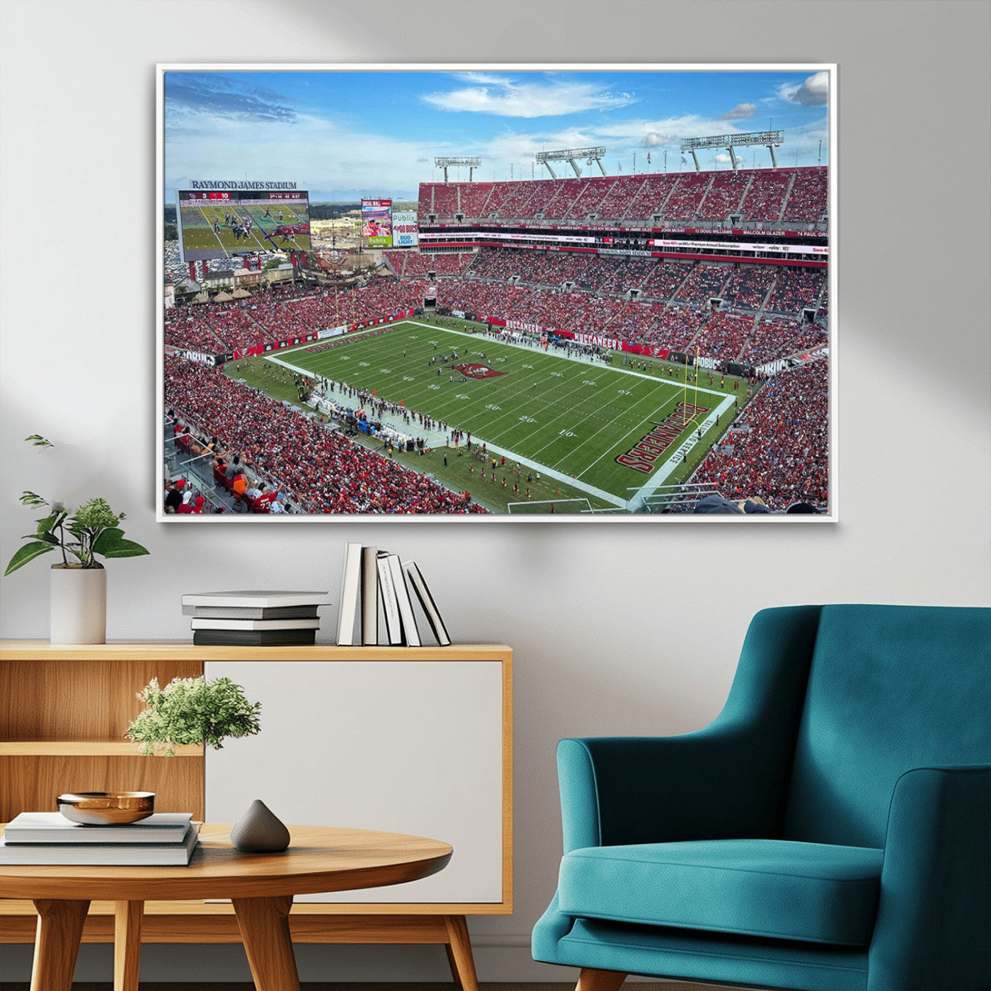 MGV-FC-36X24 - Florida Tampa Raymond James Stadium Wall Art Canvas Print - NFL Football Stadium Print Canvas