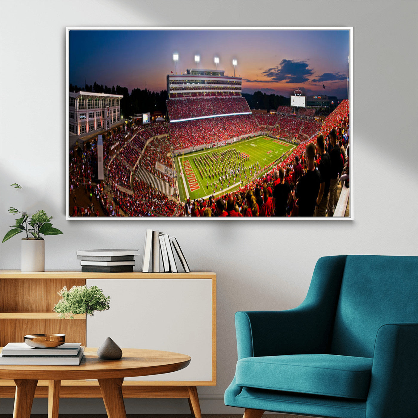 MGV-FC-36X24 - NC State Wolfpack Football Team Print - Raleigh Carter-Finley Stadium Wall Art Canvas Print