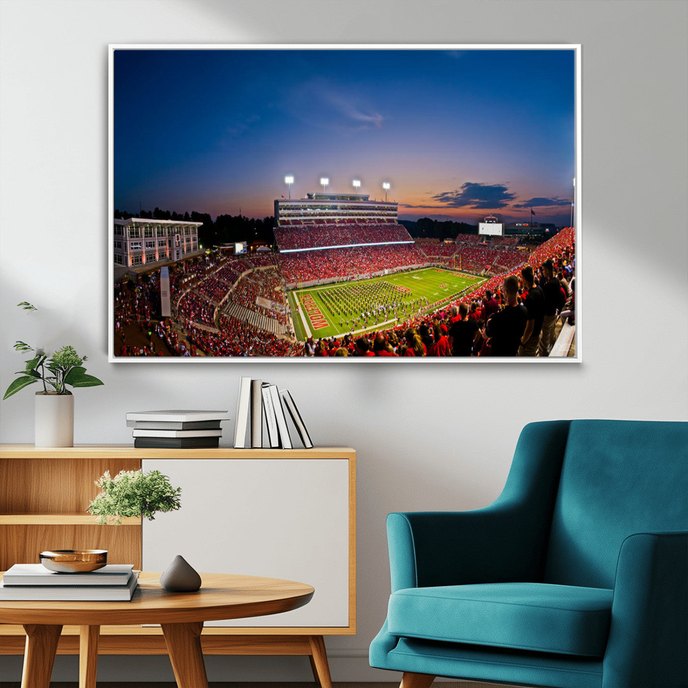MGV-FC-36X24 - NC State Wolfpack Football Team Print - Raleigh Carter-Finley Stadium Wall Art Canvas Print