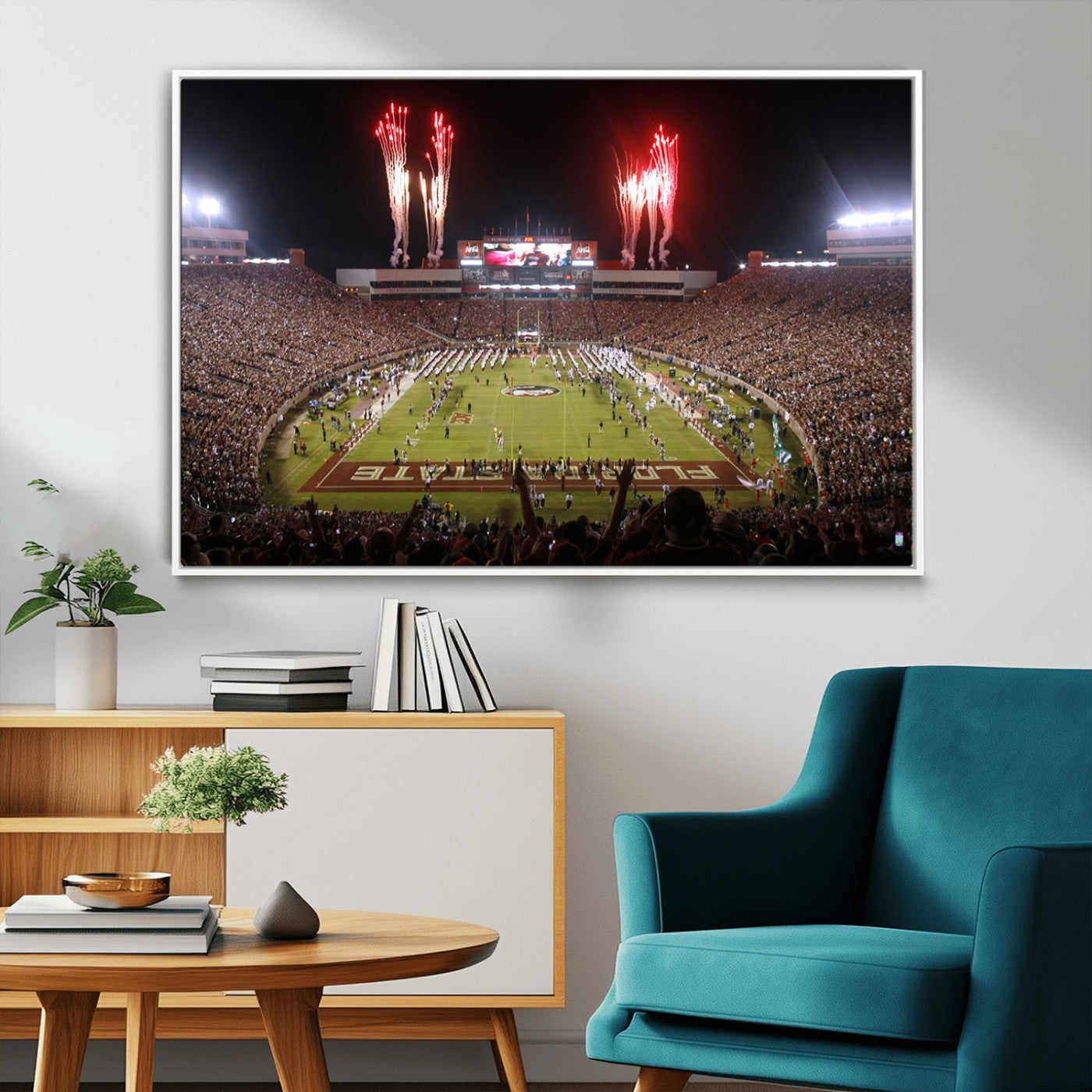 MGV-FC-36X24 - Framed Florida State Seminoles Football Team Print - Tallahassee Doak Campbell Stadium Wall Art
