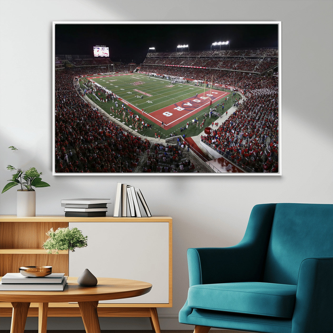 MGV-FC-36X24 - Houston Cougars Football Team Print - Houston TDECU Stadium Wall Art Canvas Print
