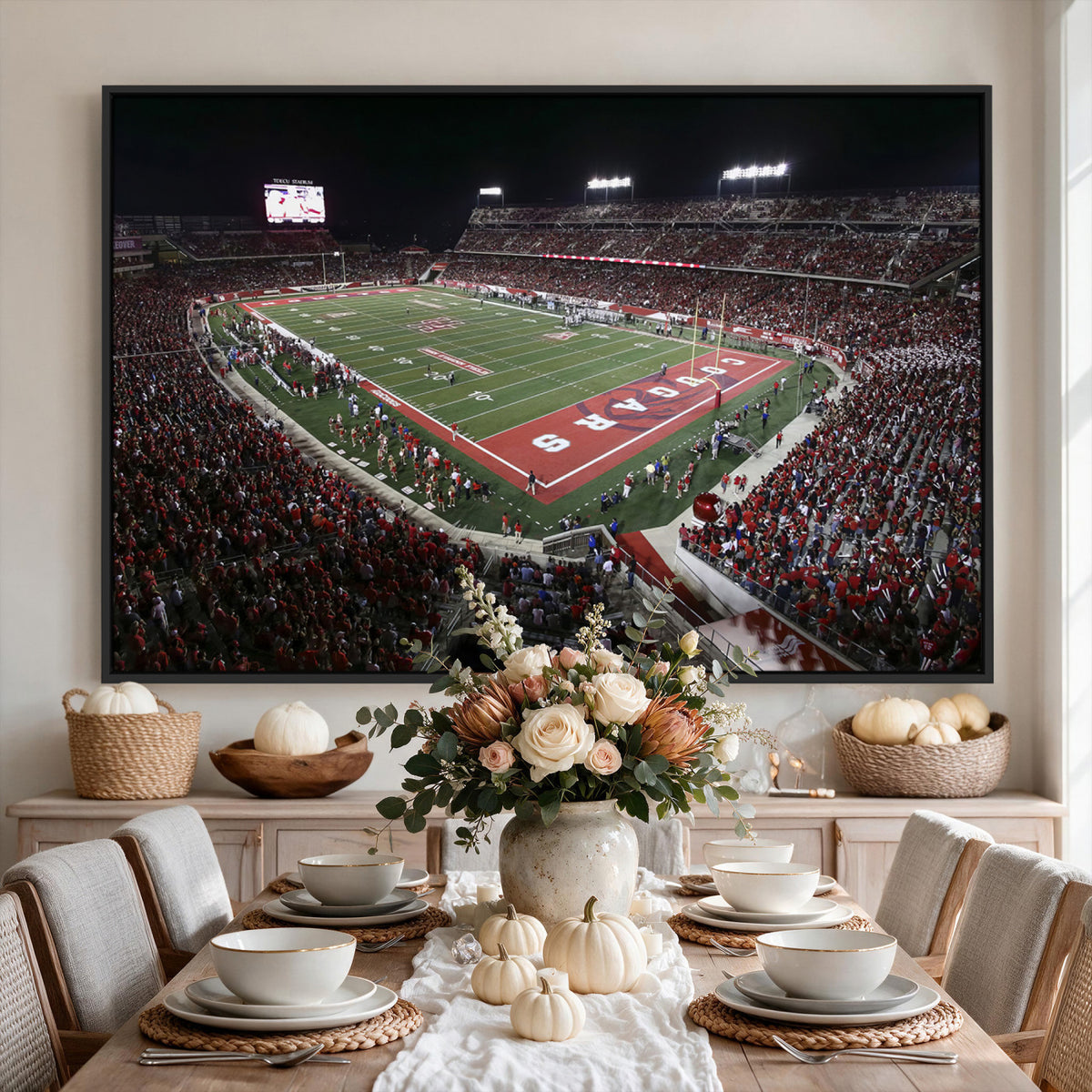 94207-MGV-CV-36X24 - Houston Cougars Football Team Print - Houston TDECU Stadium Wall Art Canvas Print