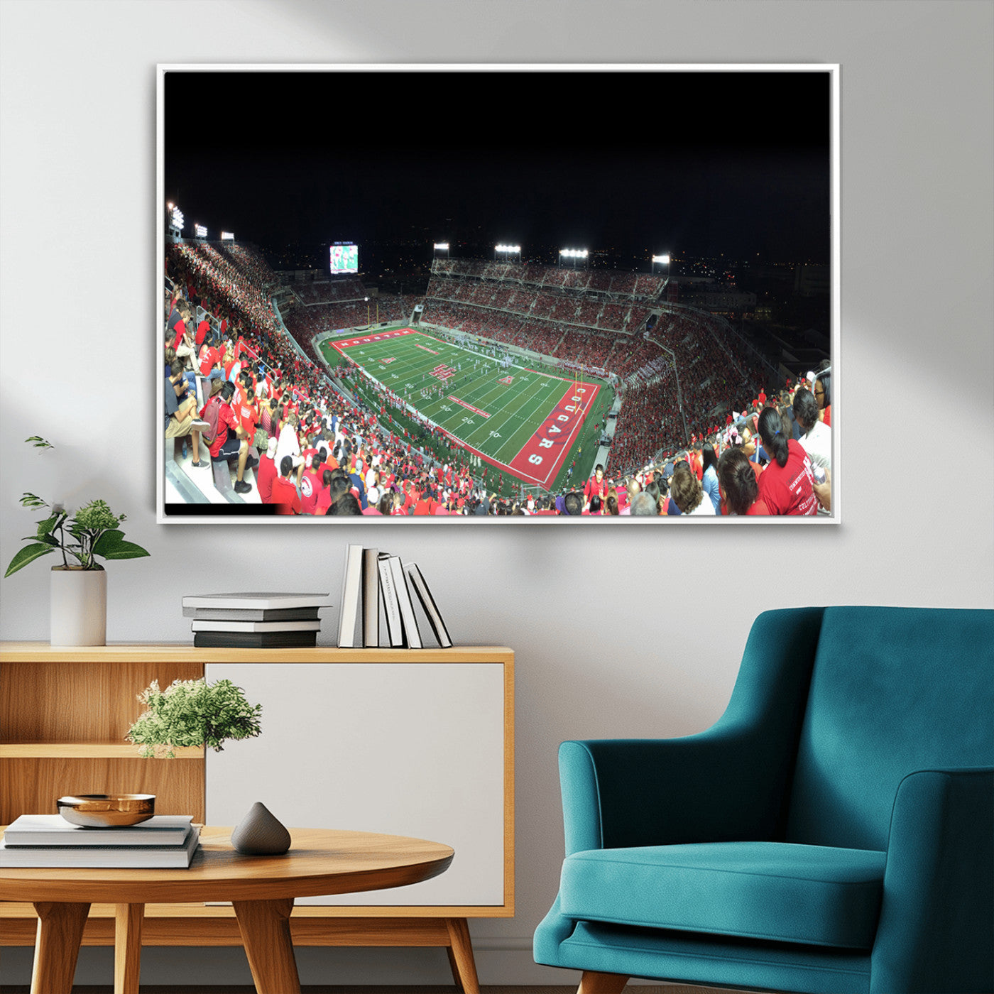MGV-FC-36X24 - Houston Cougars Football Team Print - Houston TDECU Stadium Wall Art Canvas Print