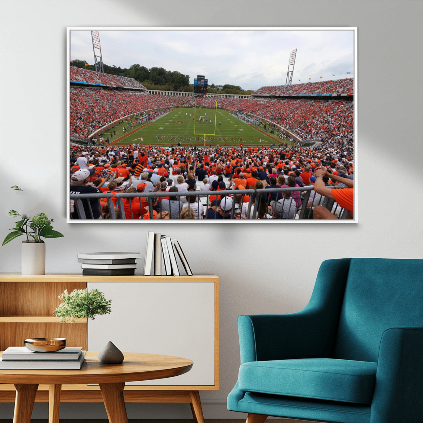 MGV-FC-36X24 - Virginia Cavaliers Football Team Print - Charlottesville Scott Stadium Print Wall Art Canvas