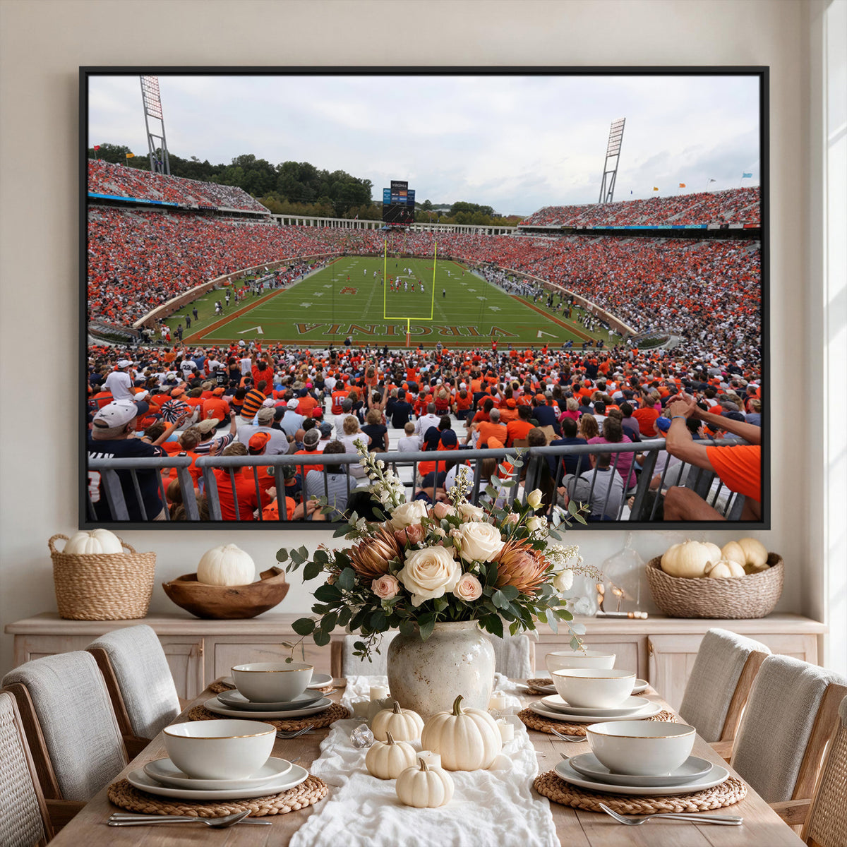 63606-MGV-CV-36X24 - Virginia Cavaliers Football Team Print, Charlottesville, Extra Large Game Room Wall Decor
