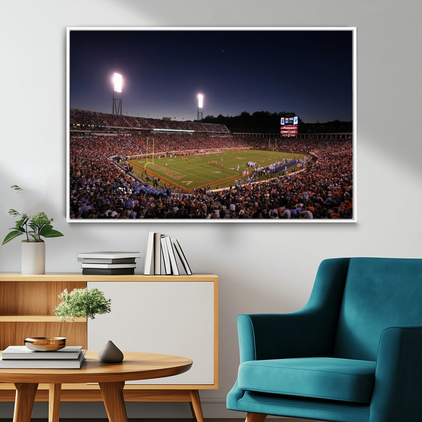 MGV-FC-36X24 - Virginia Cavaliers Football Team Print - Charlottesville Scott Stadium Canvas Print Wall Art