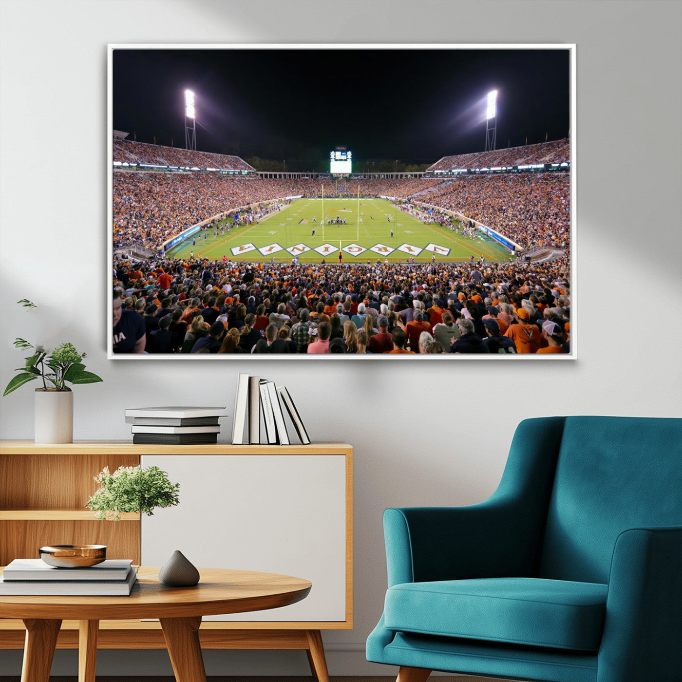 MGV-FC-36X24 - Virginia Cavaliers Football Team Print - Charlottesville Scott Stadium Wall Art Canvas Print