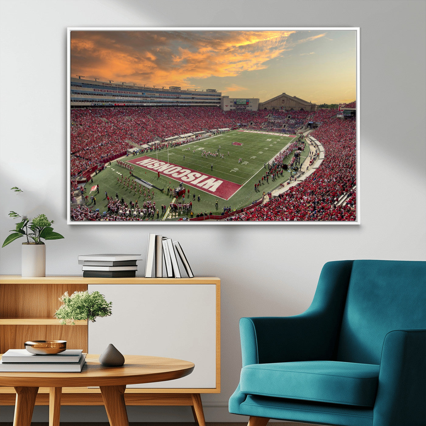41472-MGV-FC-36X24_White-Camp Randall Stadium Wisconsin Badgers Large Wall Art Canvas Print | College Football Stadium Wall