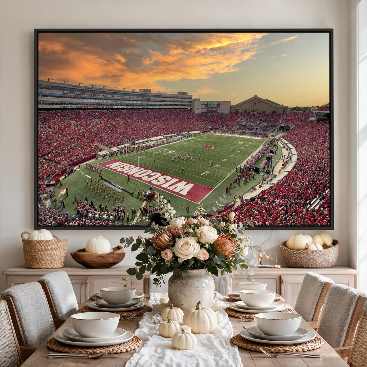 41472-MGV-CV-36X24 - Camp Randall Stadium Wisconsin Badgers Large Wall Art Canvas Print | College Football Stadium Wall
