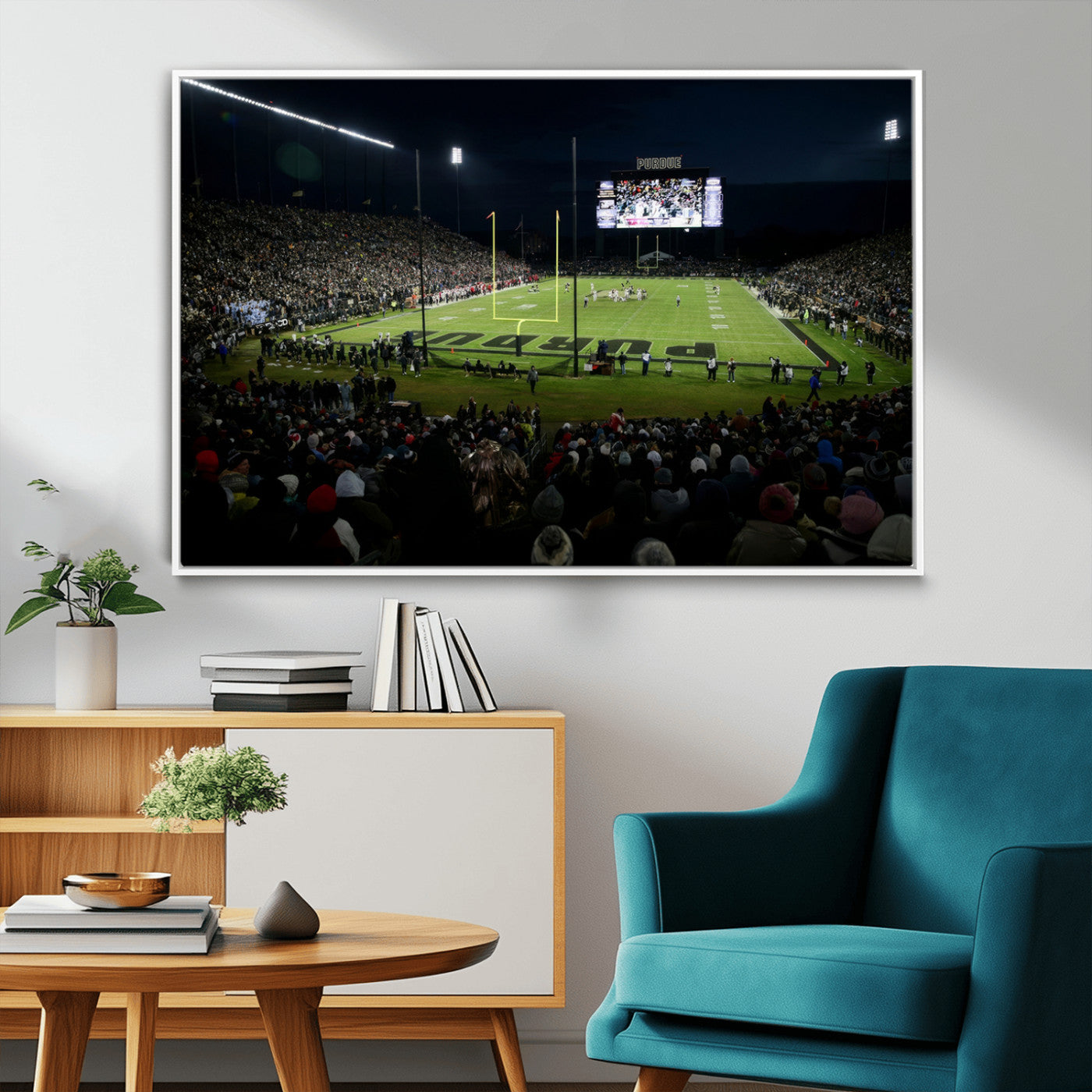 MGV-FC-36X24 - Purdue Boilermakers Football Team Print - West Lafayette Ross–Ade Stadium Wall Art Canvas Print