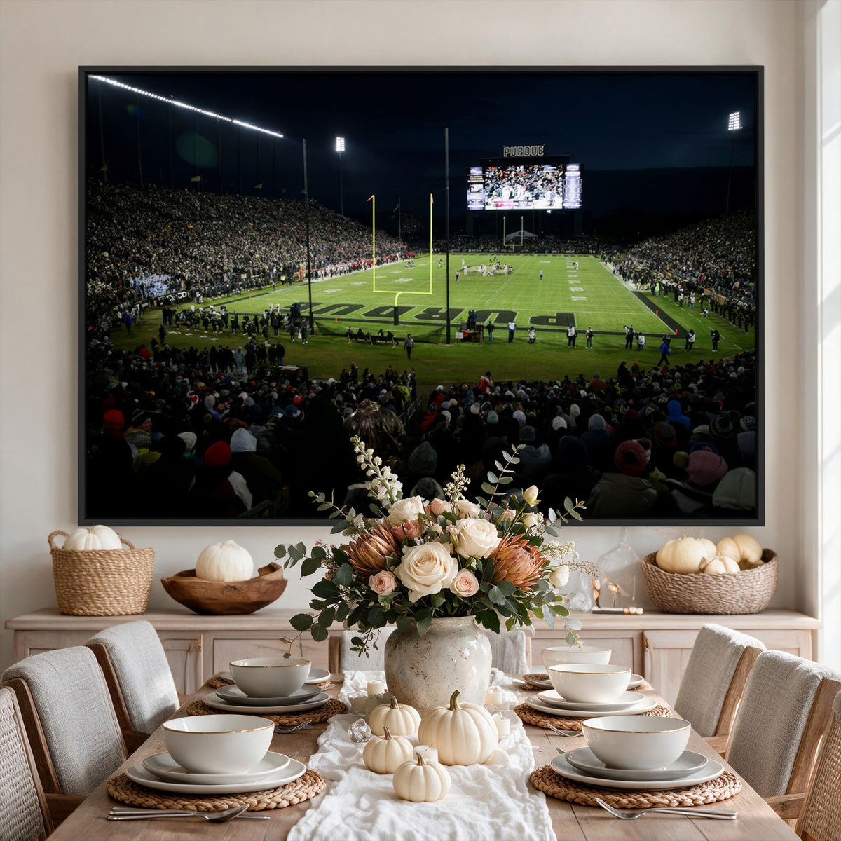 60140-MGV-CV-36X24 - Purdue Boilermakers Football Team Print - West Lafayette Ross–Ade Stadium Wall Art Canvas Print