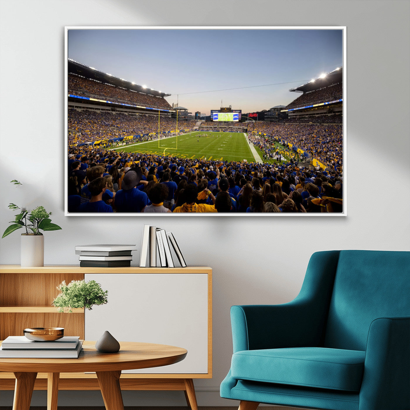 MGV-FC-36X24 - Pittsburgh Panthers Football Team Print - Pittsburgh Acrisure Stadium Wall Art Canvas Print