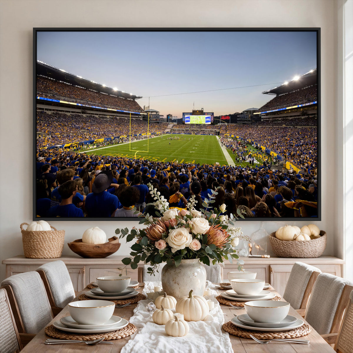 41853-MGV-CV-36X24 - Pittsburgh Panthers Football Team Print - Pittsburgh Acrisure Stadium Wall Art Canvas Print