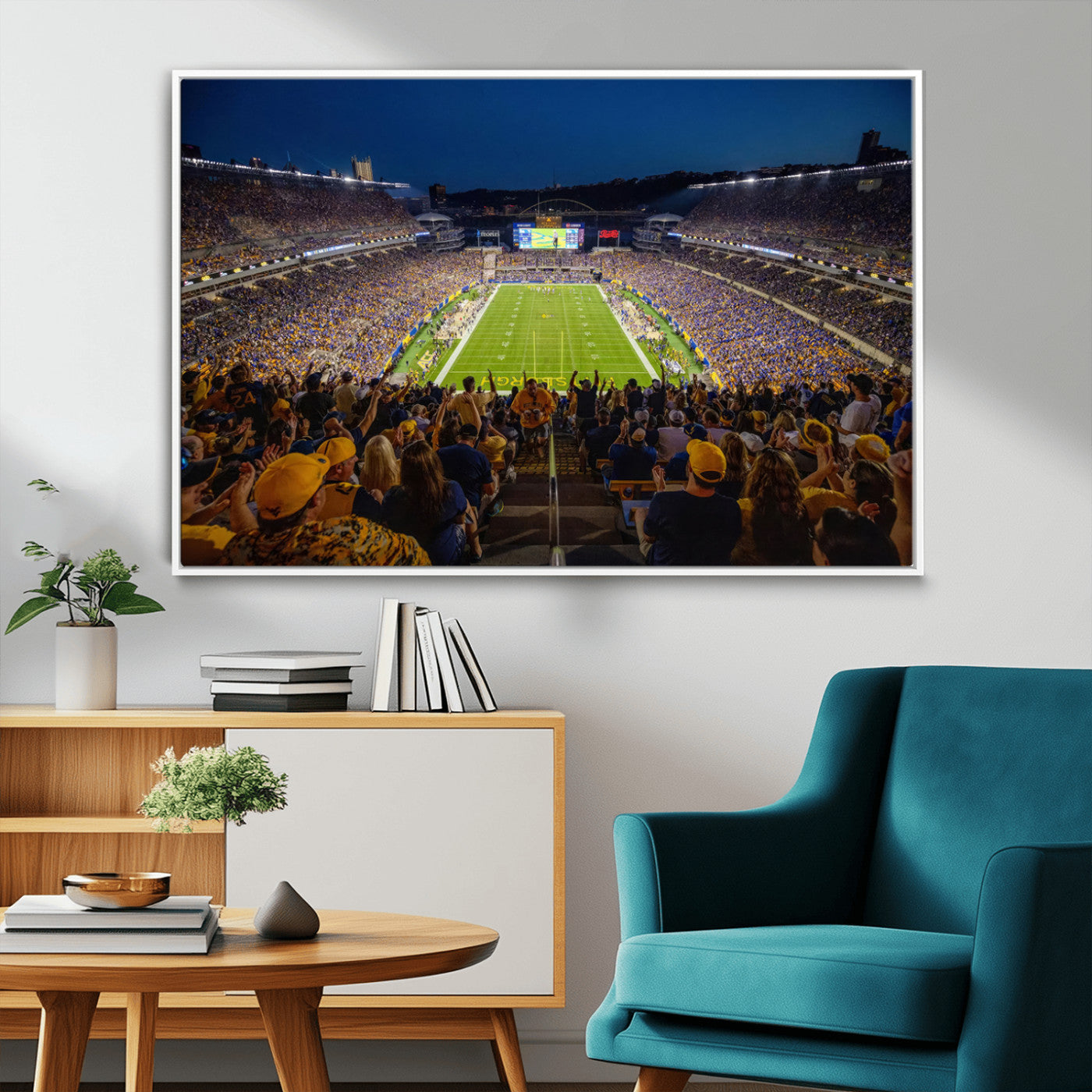 MGV-FC-36X24 - Pittsburgh Panthers Football Team Print - Pittsburgh Acrisure Stadium Wall Art Canvas Print
