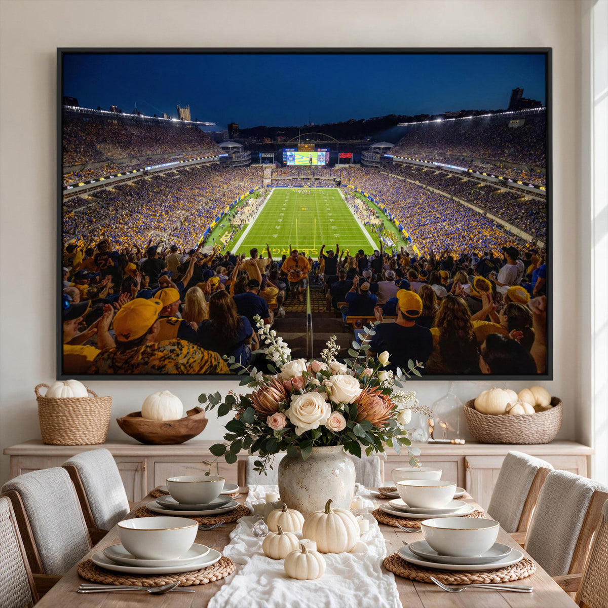 62297-MGV-CV-36X24 - Pittsburgh Panthers Football Team Print - Pittsburgh Acrisure Stadium Wall Art Canvas Print