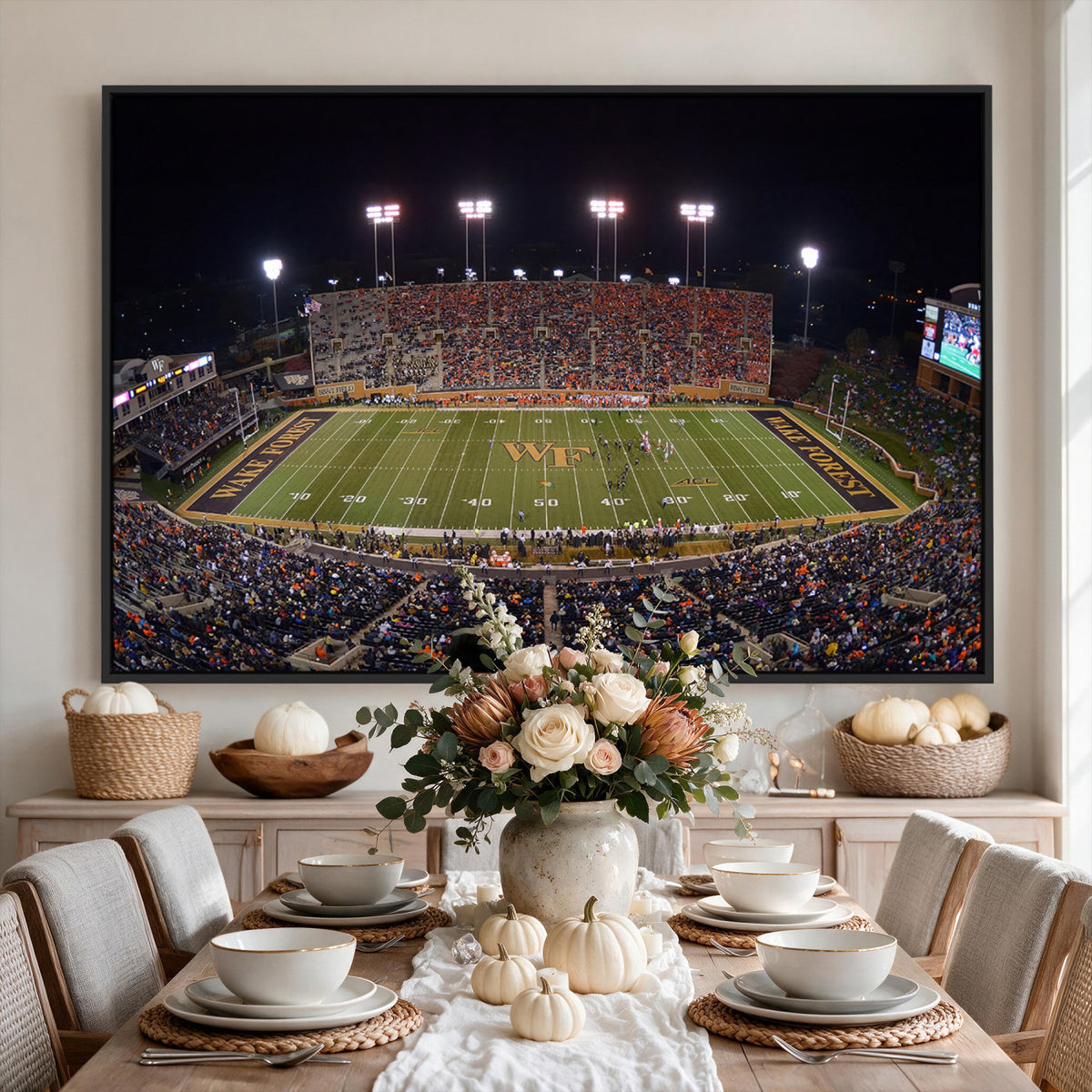 26033-MGV-CV-36X24 - Demon Deacons Print Canvas, Football Team Print