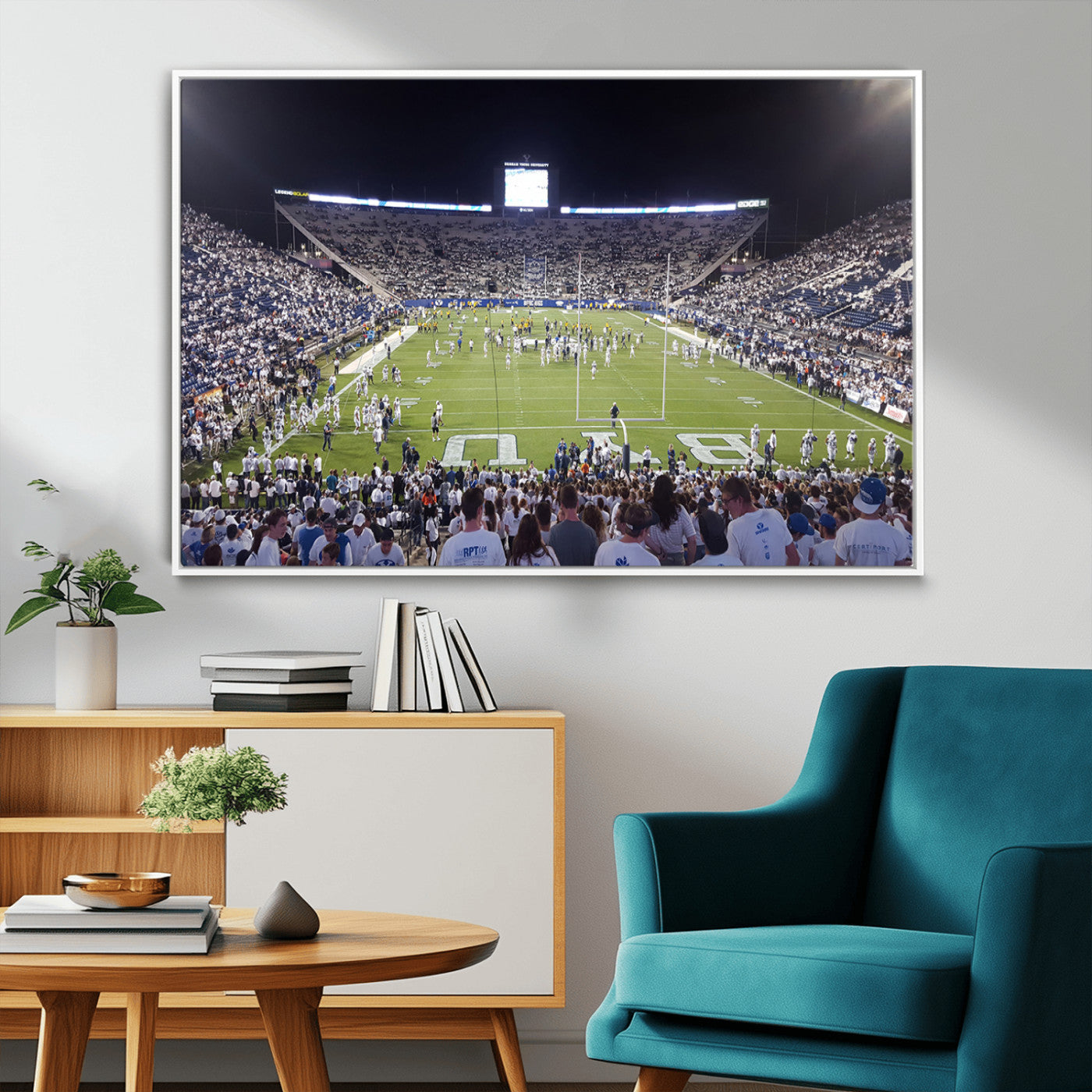 MGV-FC-36X24 - Brigham Young University Cougars Football Print Canvas - Provo LaVell Edwards Stadium Wall Art