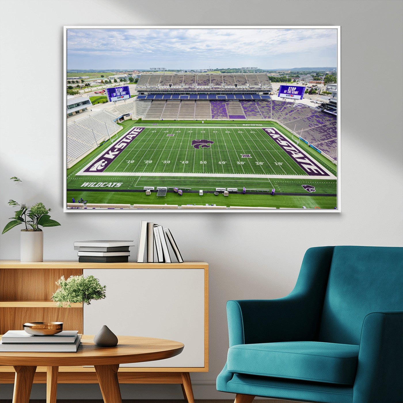 MGV-FC-36X24 - KState Wildcats Football Team Print - Manhattan Bill Snyder Family Football Stadium Wall Art Canvas