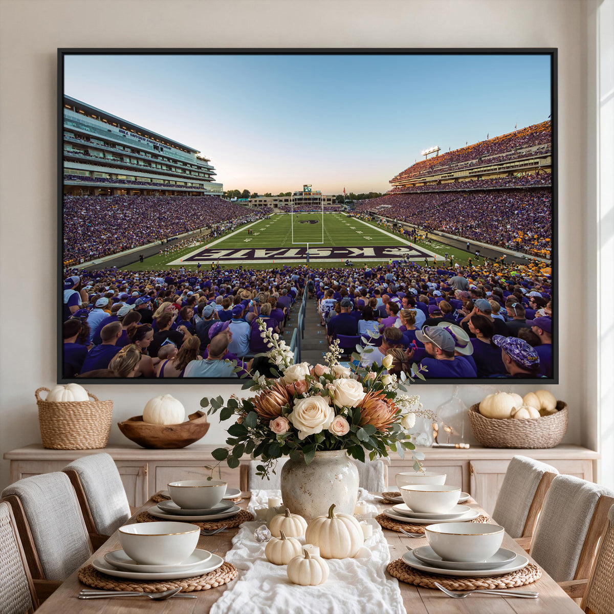 82792-MGV-CV-36X24 - Kansas State University Wildcats Football Team Print - Manhattan Bill Snyder Family Football Stadium