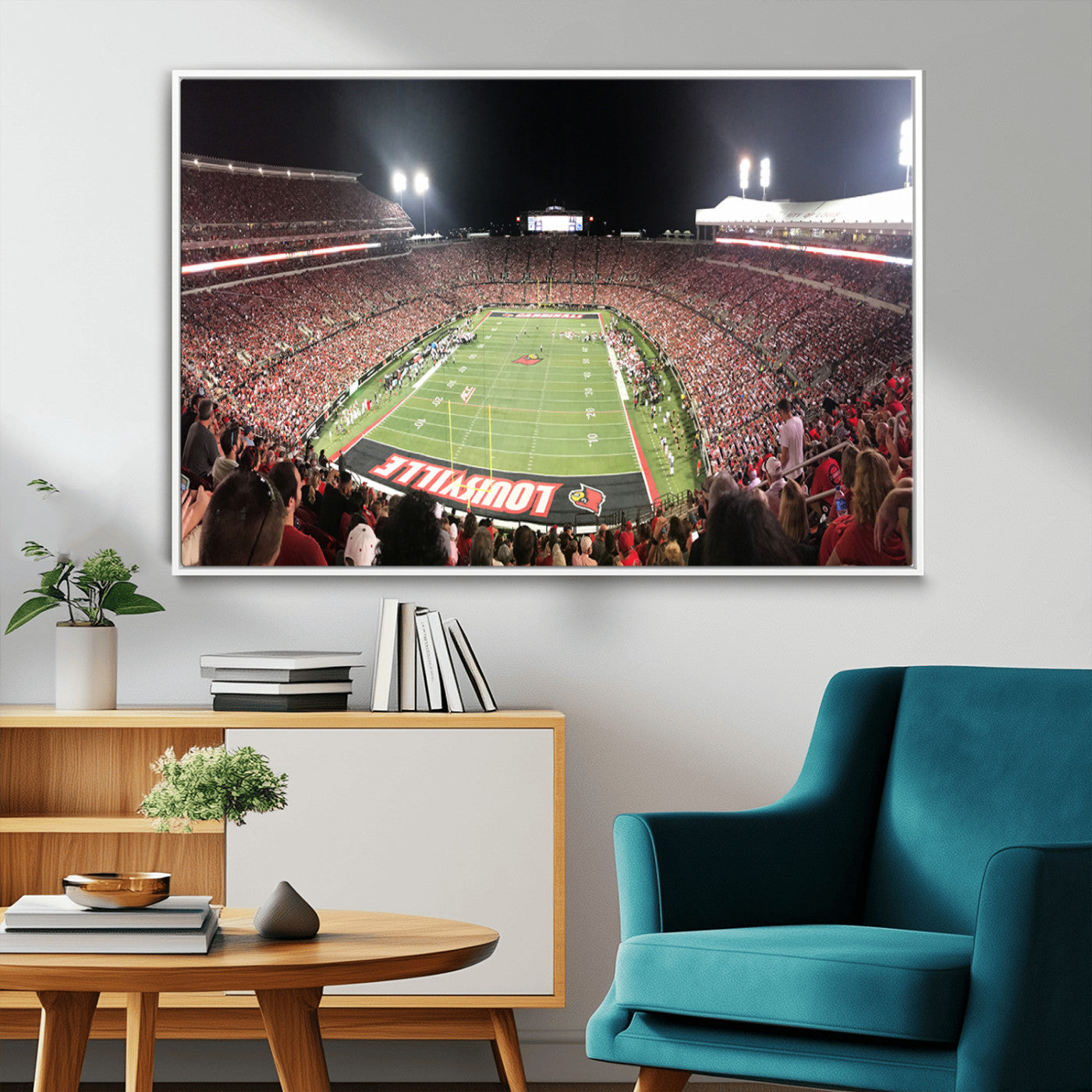 MGV-FC-36X24 - University of Louisville Cardinals Football Team Print - Louisville Cardinal Stadium Wall Art Canvas