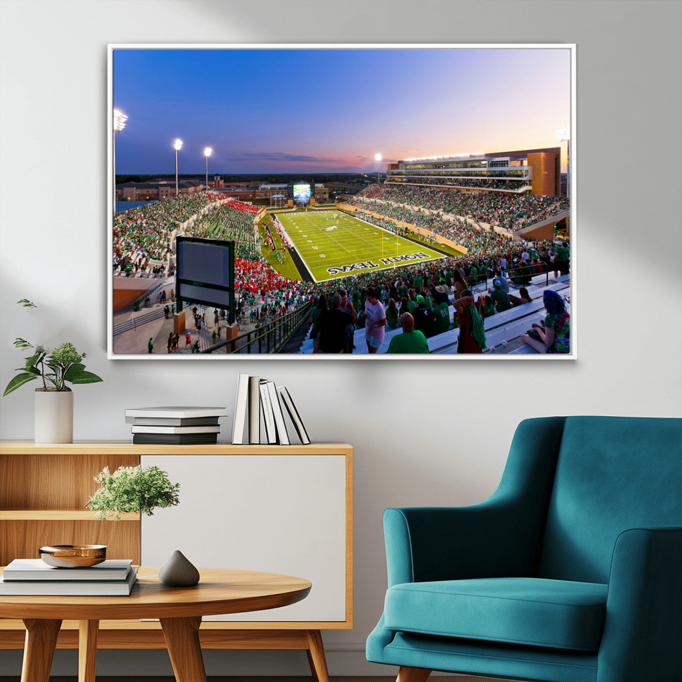 MGV-FC-36X24 - University of North Texas Mean Green Football Team Print - Denton DATCU Stadium Canvas Print Wall