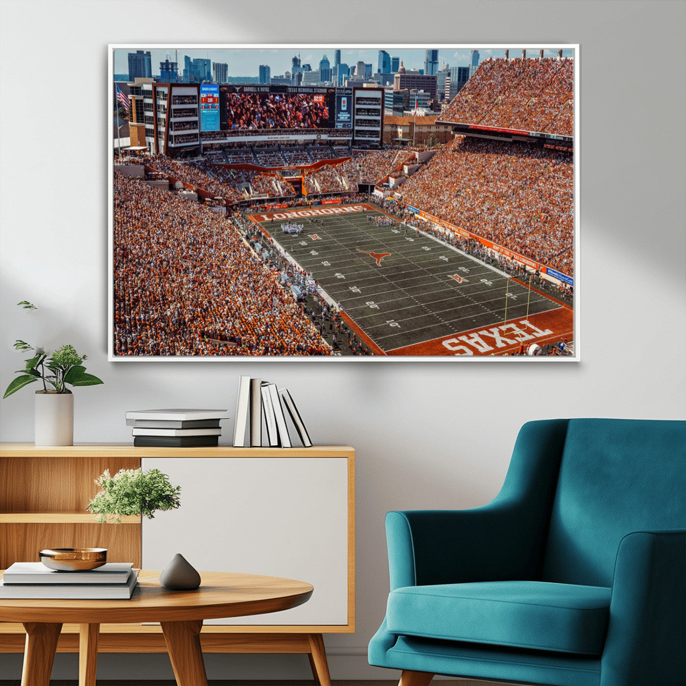 MGV-FC-36X24 - University of Texas Longhorns Football Team Print - Austin Darrell K Royal-Texas Memorial Stadium