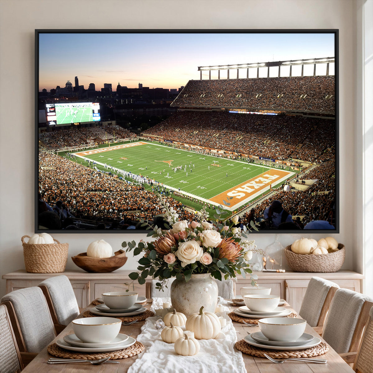 11455-MGV-CV-36X24 - Darrell K Royal-Texas Memorial Stadium Canvas Wall Art - Texas Longhorns Football Match