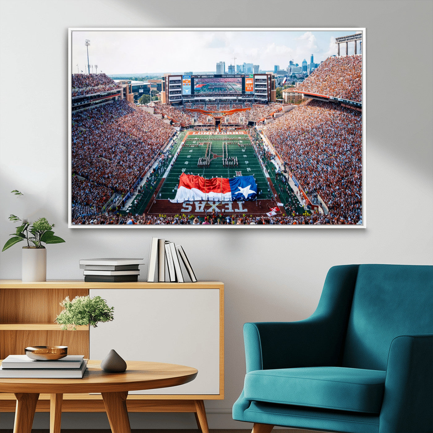 MGV-FC-36X24 - University of Texas Longhorns Football Team Canvas Print - Austin Darrell K Royal-Texas Memorial