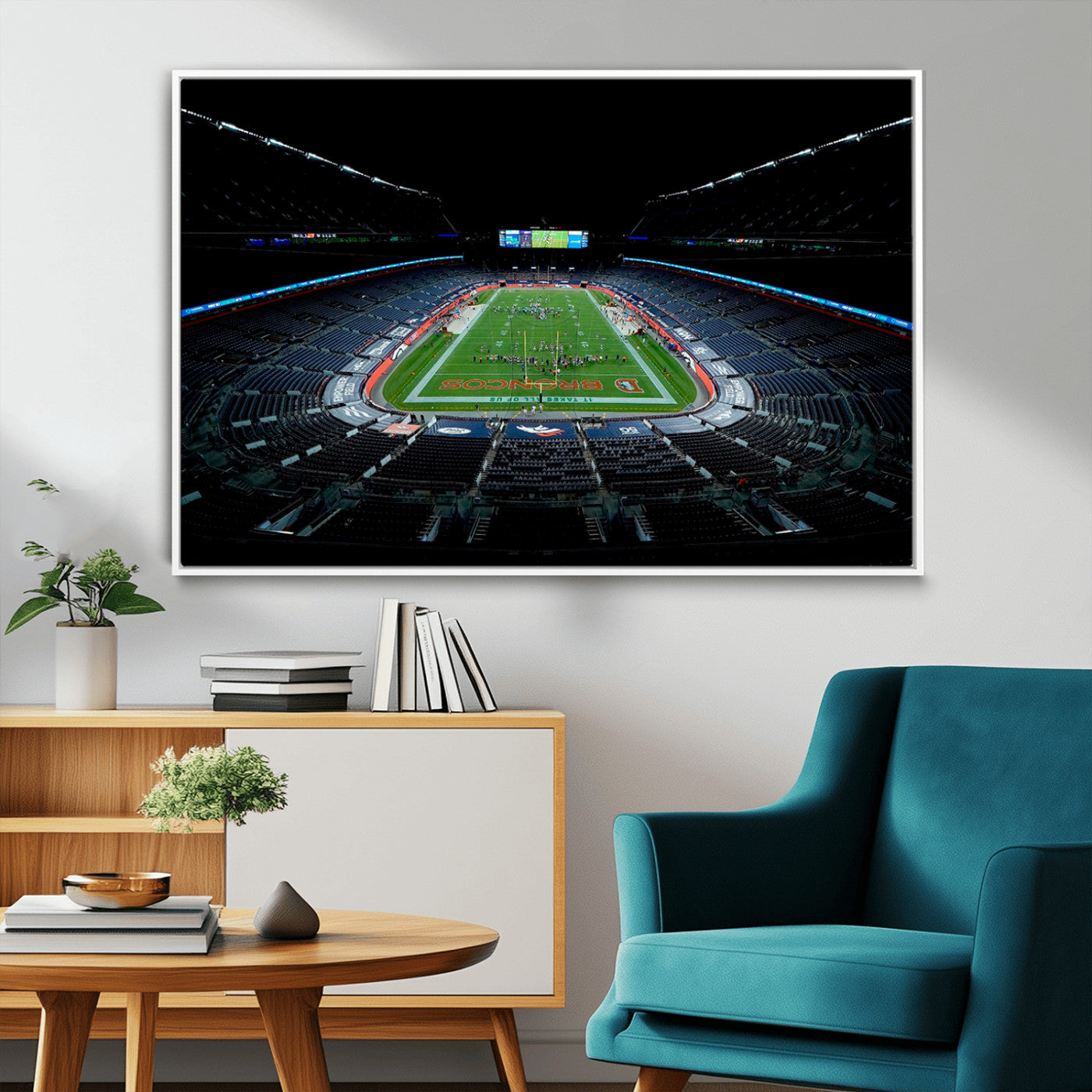 MGV-FC-36X24 - Denver Broncos Football Team Print Canvas- Denver Empower Field at Mile High Stadium Wall Art Canvas