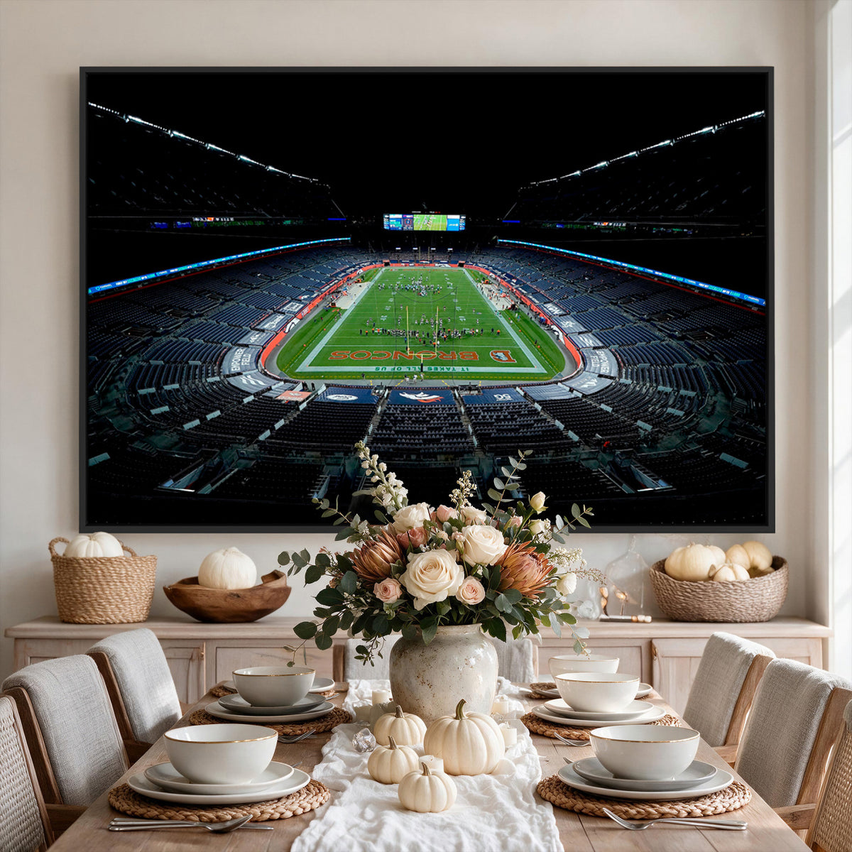 14797-MGV-CV-36X24 - Denver Broncos Football Team Print Canvas- Denver Empower Field at Mile High Stadium Wall Art Canvas