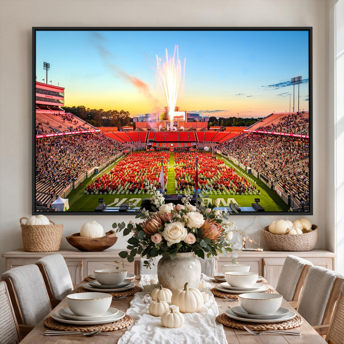 18017-MGV-CV-36X24 - North Carolina State University Canvas Print, Wolfpack Football Team Print