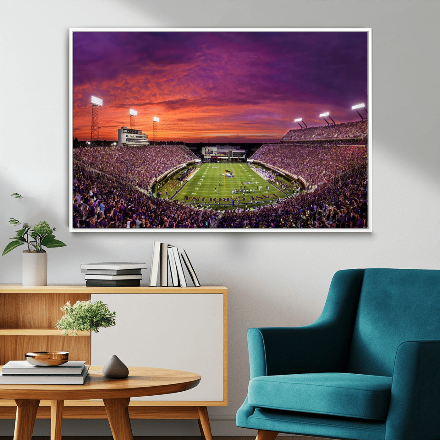MGV-FC-36X24 - East Carolina University Pirates Football Print Canvas- Greenville Dowdy-Ficklen Stadium Wall Art