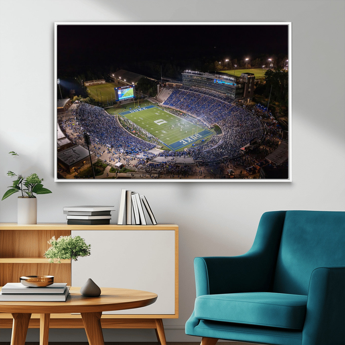 MGV-FC-36X24 - Duke University Blue Devils Football Print Canvas - Durham Wallace Wade Stadium Wall Art Canvas