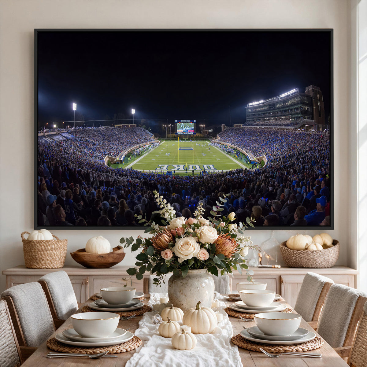 21070-MGV-CV-36X24 - Duke University Blue Devils Football Team Print - Durham Wallace Wade Stadium Wall Art Canvas Print