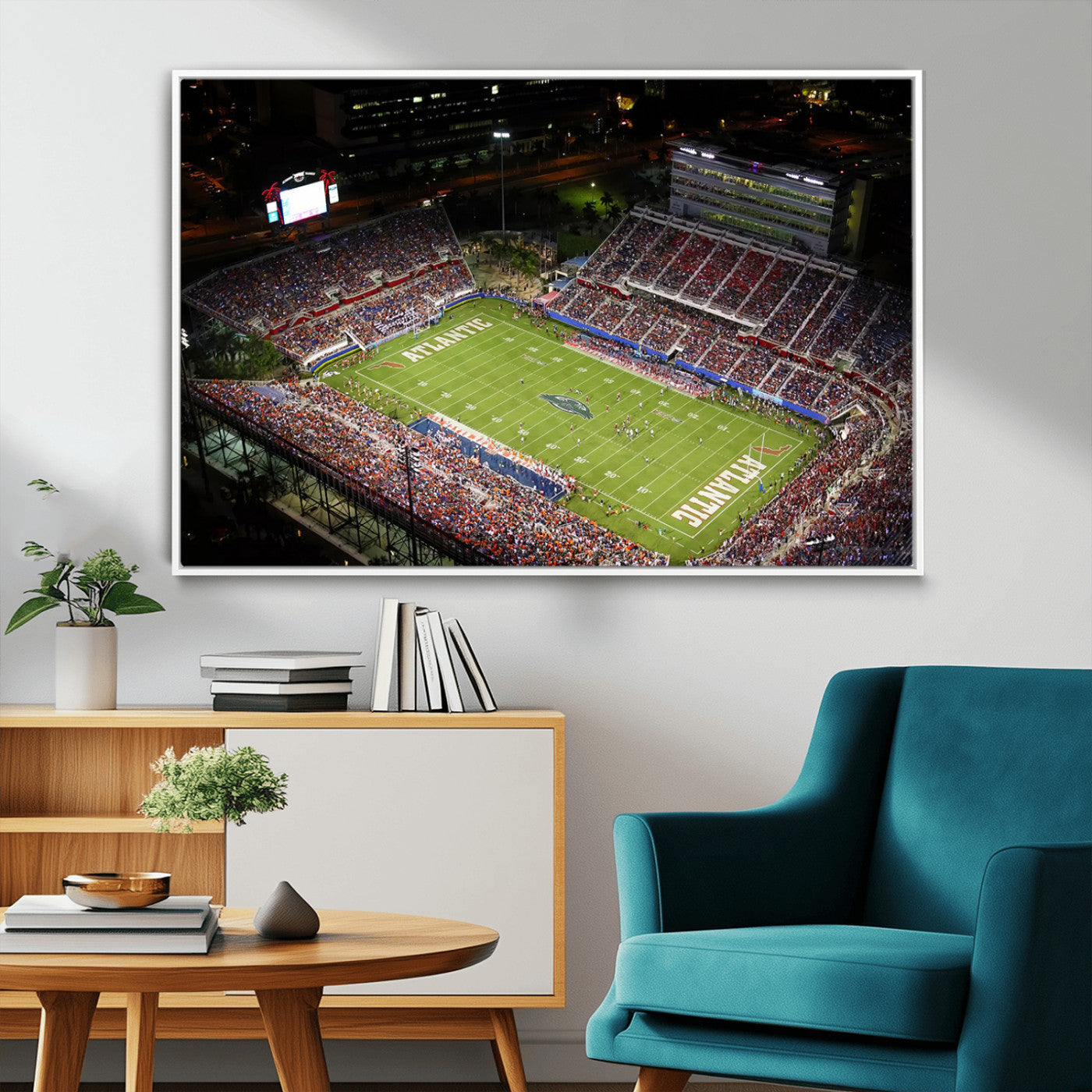 MGV-FC-36X24 - Florida Atlantic University Owls Canvas Print, Football Team Print - Boca Raton FAU Stadium Wall Art