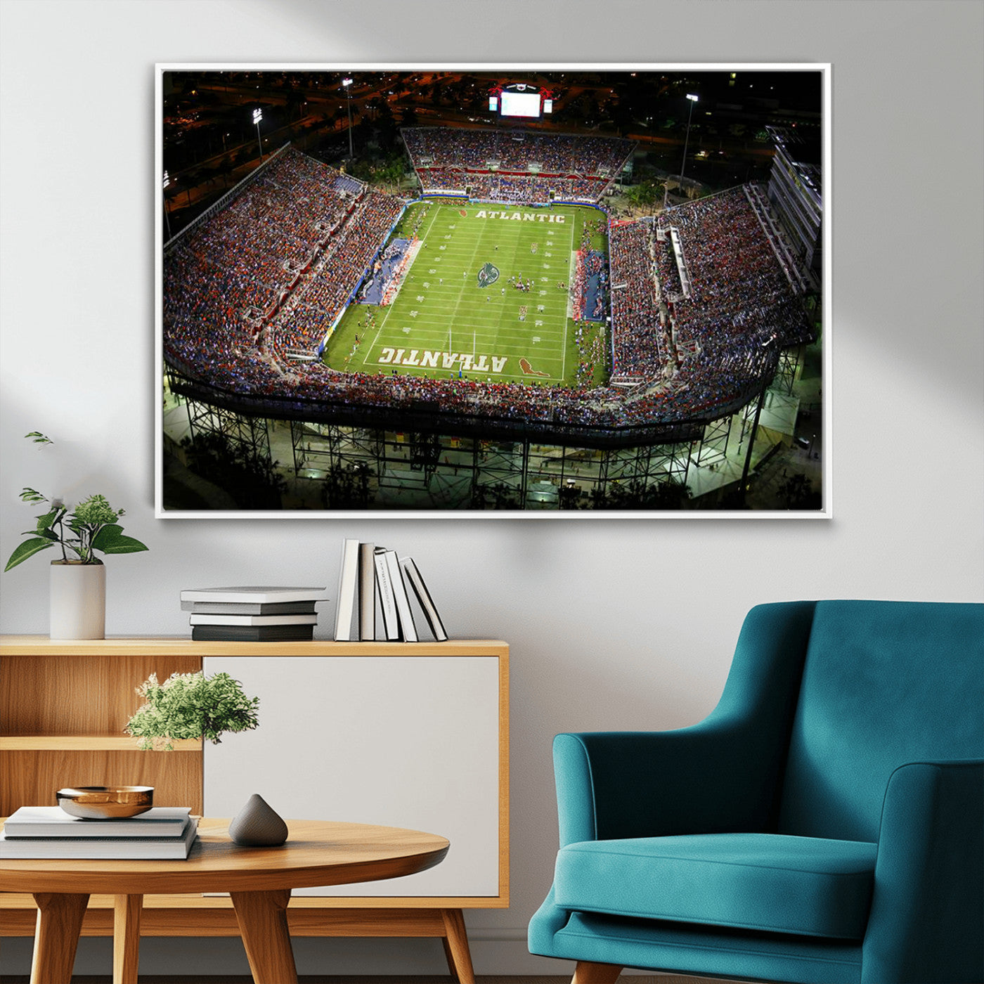 MGV-FC-36X24 - Florida Atlantic University Owls Football Team Print - Boca Raton FAU Stadium Wall Art Canvas Print