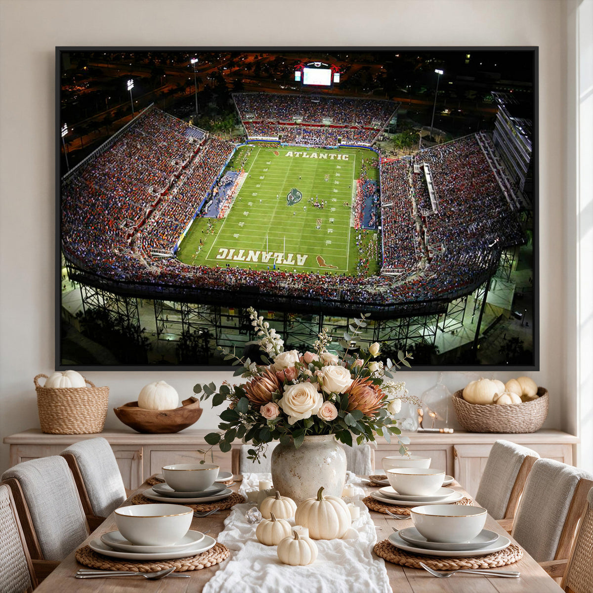 72354-MGV-CV-36X24 - Florida Atlantic University Owls Football Team Print - Boca Raton FAU Stadium Wall Art Canvas Print
