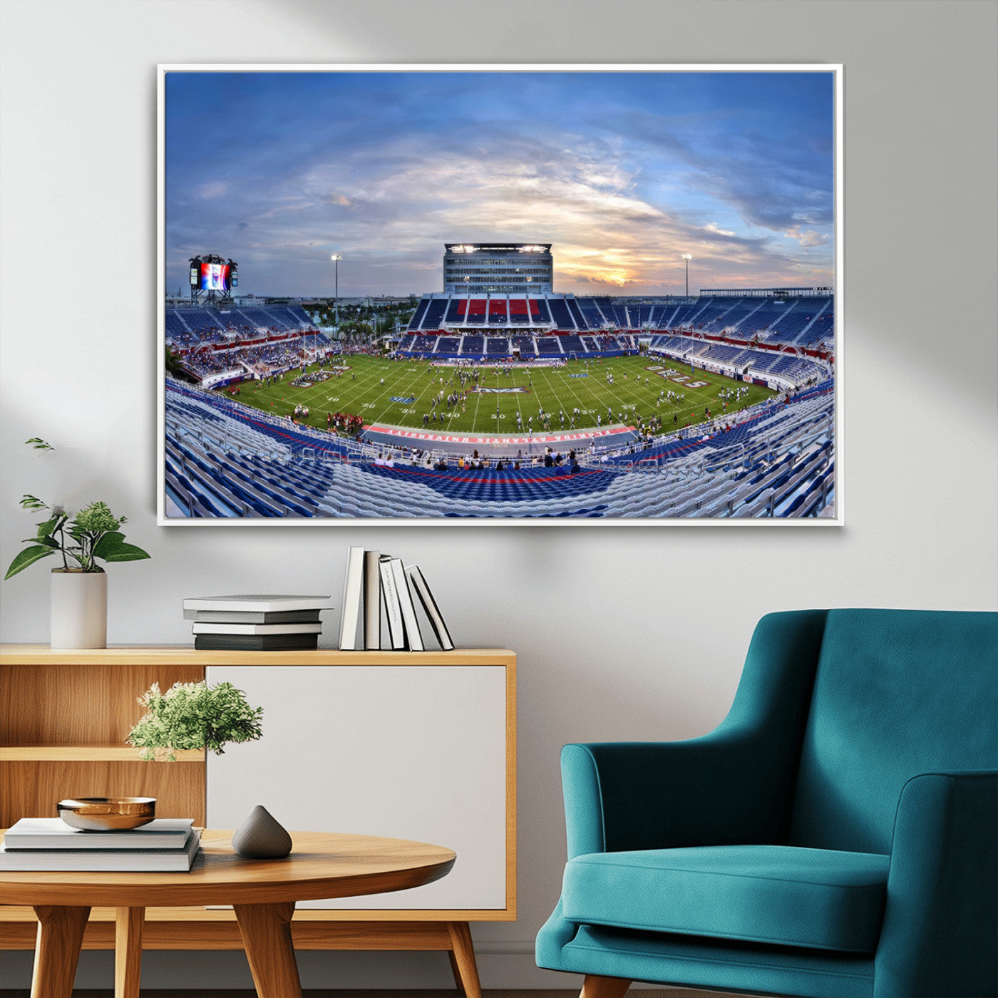 MGV-FC-36X24 - Florida Atlantic University Owls Football Team Print - Boca Raton FAU Stadium Wall Art Canvas Print