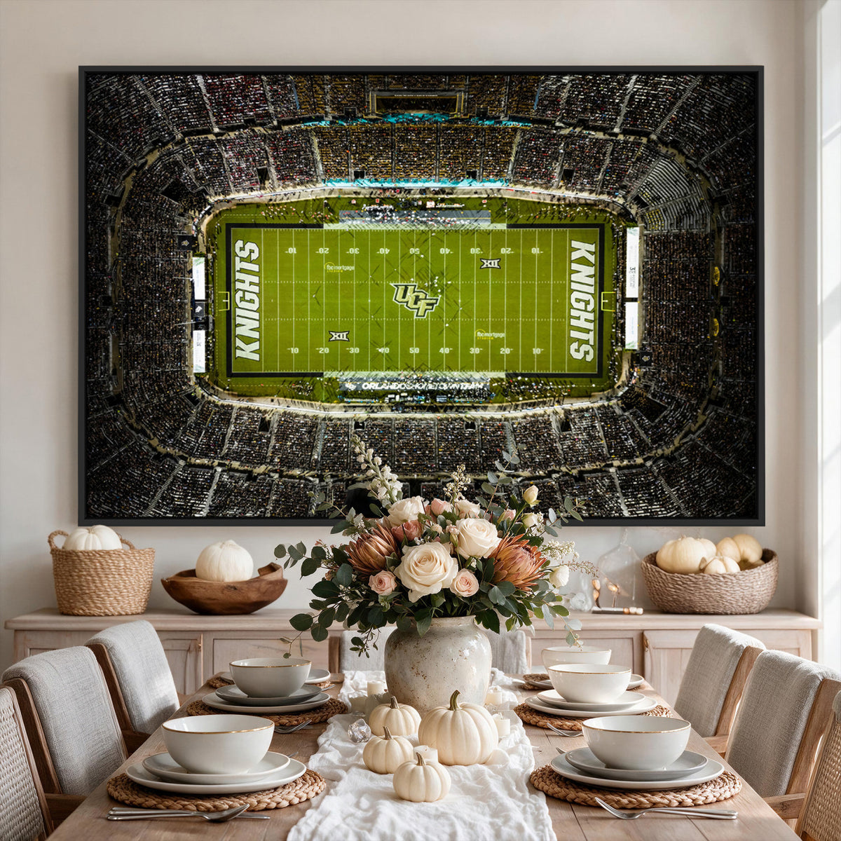 58050-MGV-CV-36X24 - UCF Knights Football Team Print - Orlando FBC Mortgage Stadium Wall Art, UCF Knights Canvas Print
