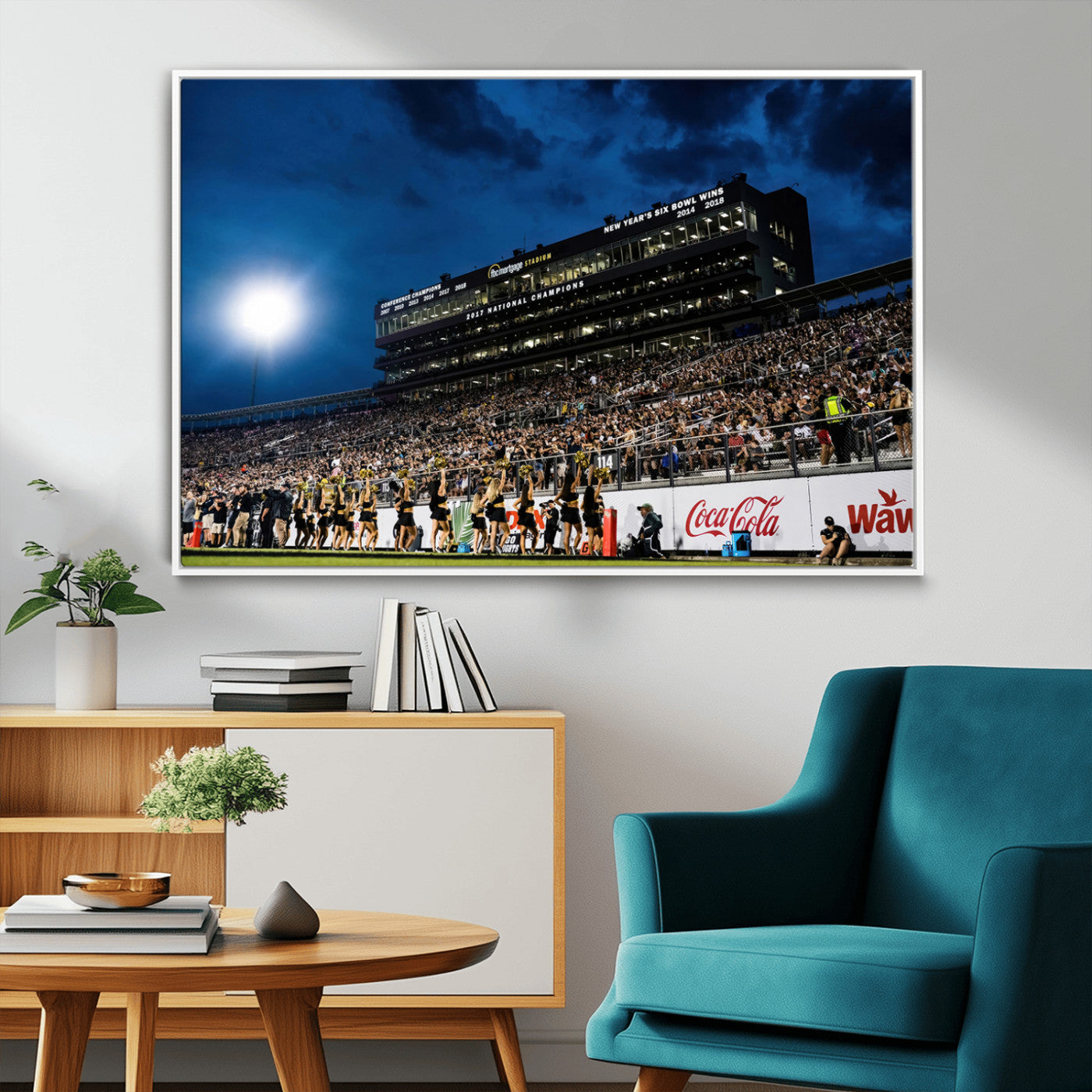 MGV-FC-36X24 - UCF Knights Football Team Print - Orlando FBC Mortgage Stadium Wall Art Canvas Print