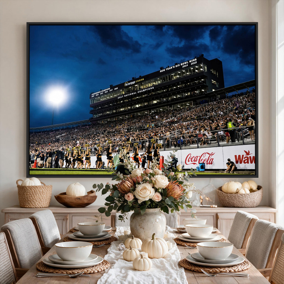 40217-MGV-CV-36X24 - UCF Knights Football Team Print - Orlando FBC Mortgage Stadium Wall Art Canvas Print