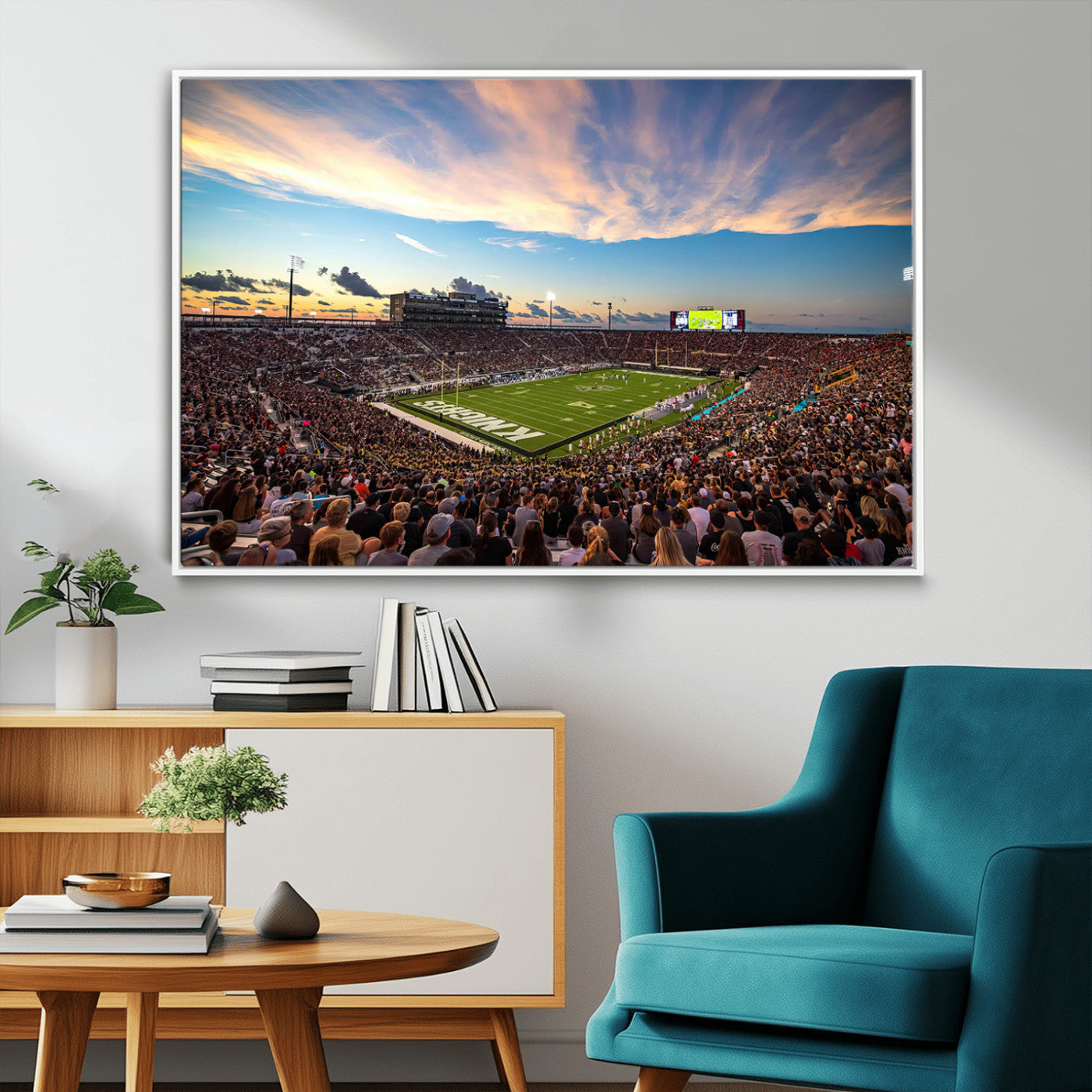MGV-FC-36X24 - UCF Knights Football Team Print - Orlando FBC Mortgage Stadium Wall Art Canvas Print