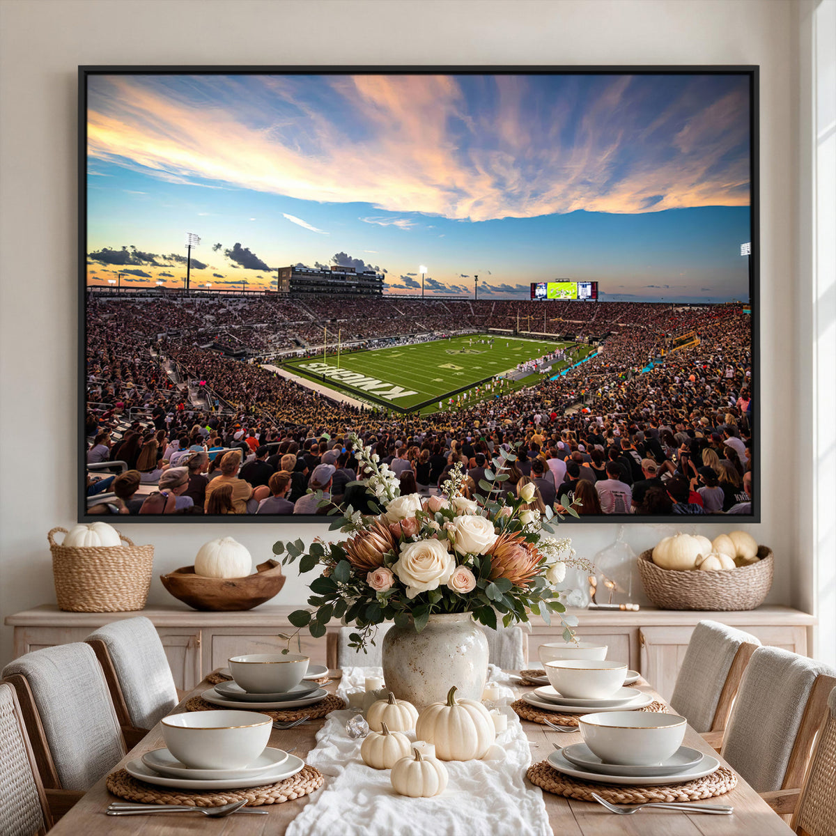50243-MGV-CV-36X24 - UCF Knights Football Team Print - Orlando FBC Mortgage Stadium Wall Art Canvas Print
