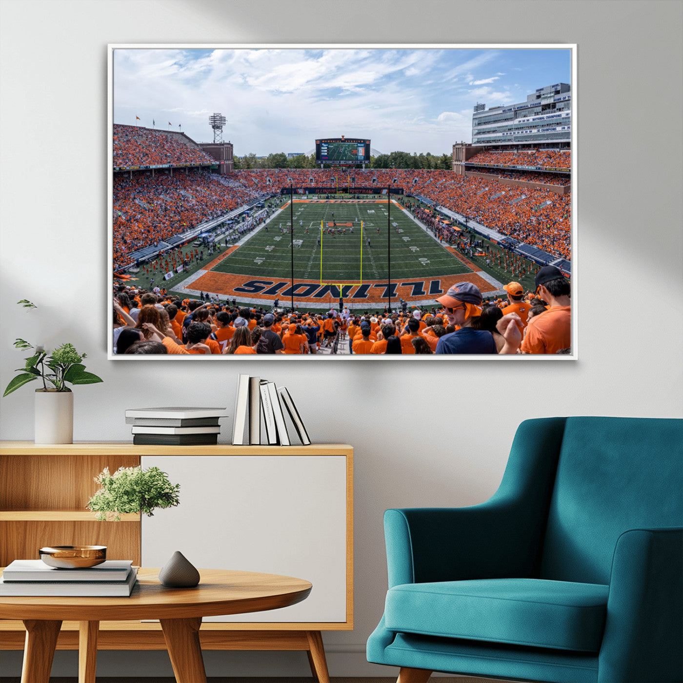 MGV-FC-36X24 - University of Illinois Fighting Illini Football Team Print Canvas - Champaign Illinois Memorial