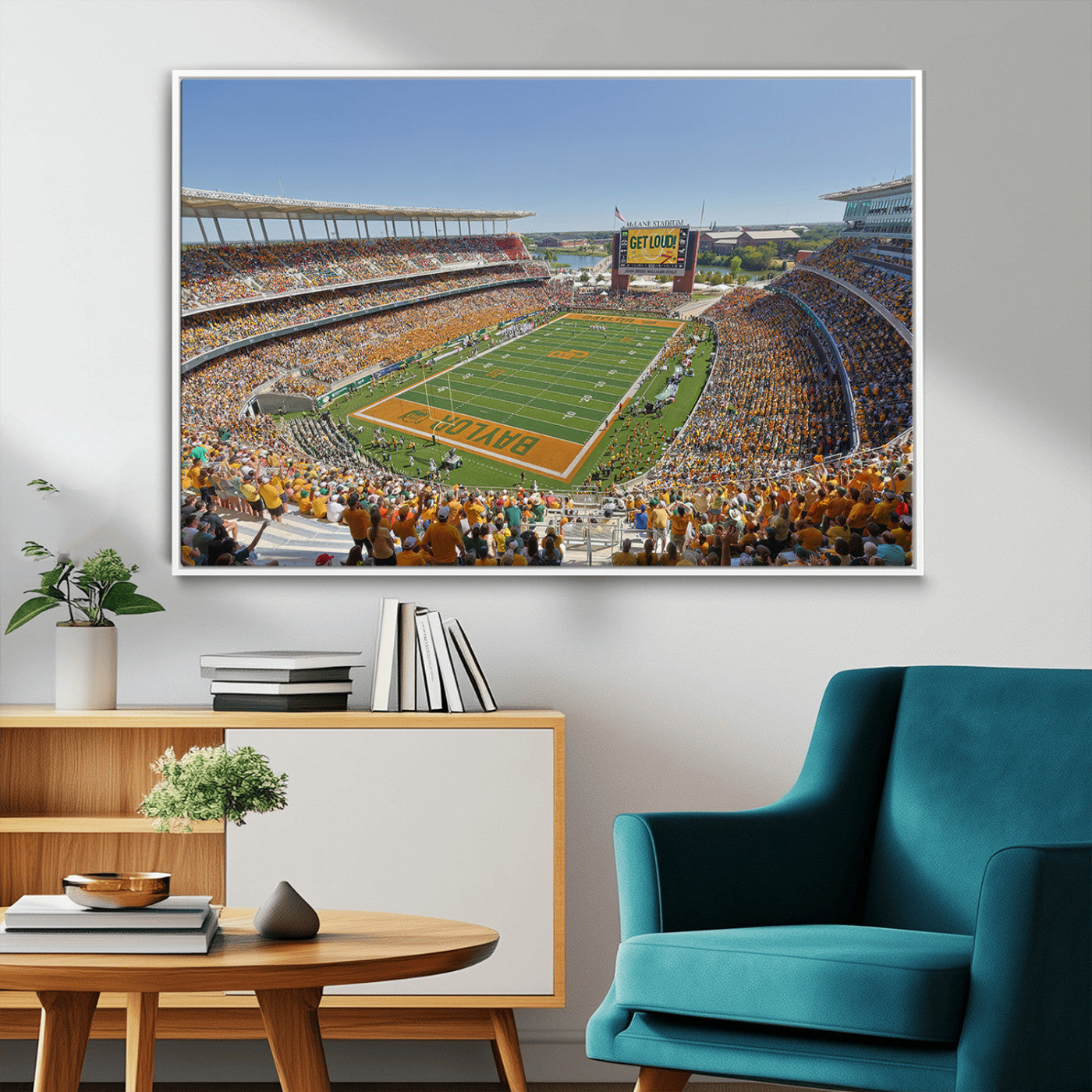 MGV-FC-36X24 - Baylor University Bears Football Team Print - Waco McLane Stadium Wall Art Canvas Print
